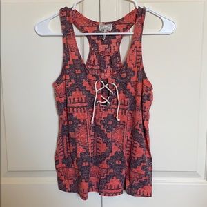 Tie front tank top